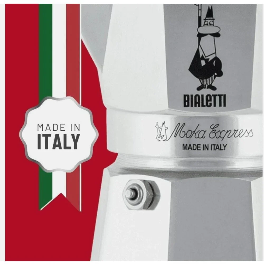 Bialetti  MOKA EXPRESS 3-Cup Stovetop Coffee Maker - Expresso Silver New - Picture 11 of 15